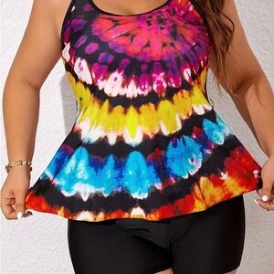Vibrant Tie-Dye Tankini Set